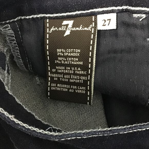 NEW NWOT 7FAM 7 For All Mankind Dark Rinse High Waist Skinny Jeans sz 27 x 30 - Picture 10 of 10